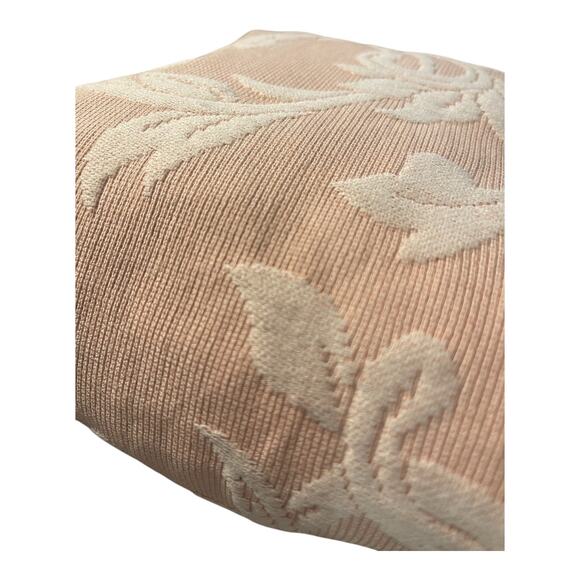 Pair Blushing Pink Matelassé Pillow Slipcover Cases 15" Square – Floral Raised - Picture 2 of 7